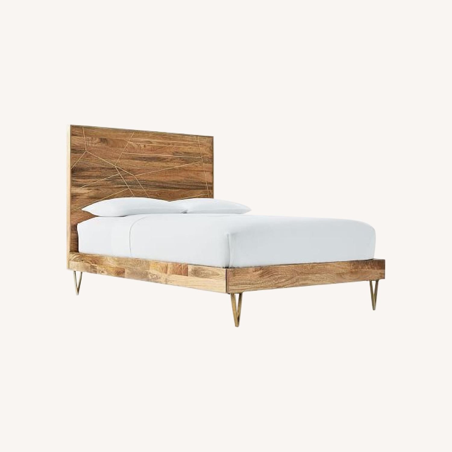 West Elm Roar & Rabbit Brass Geo Inlay Bed - image-0