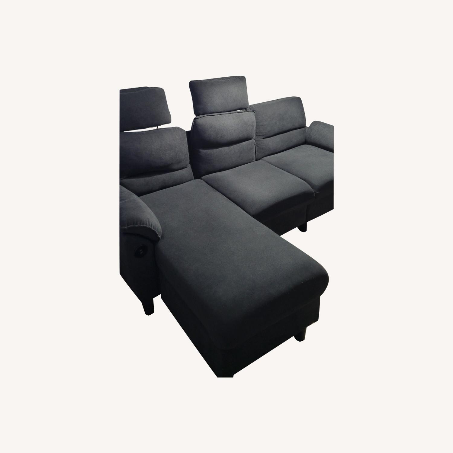 Dark Gray Fabric 3+ Piece Sectional - image-0