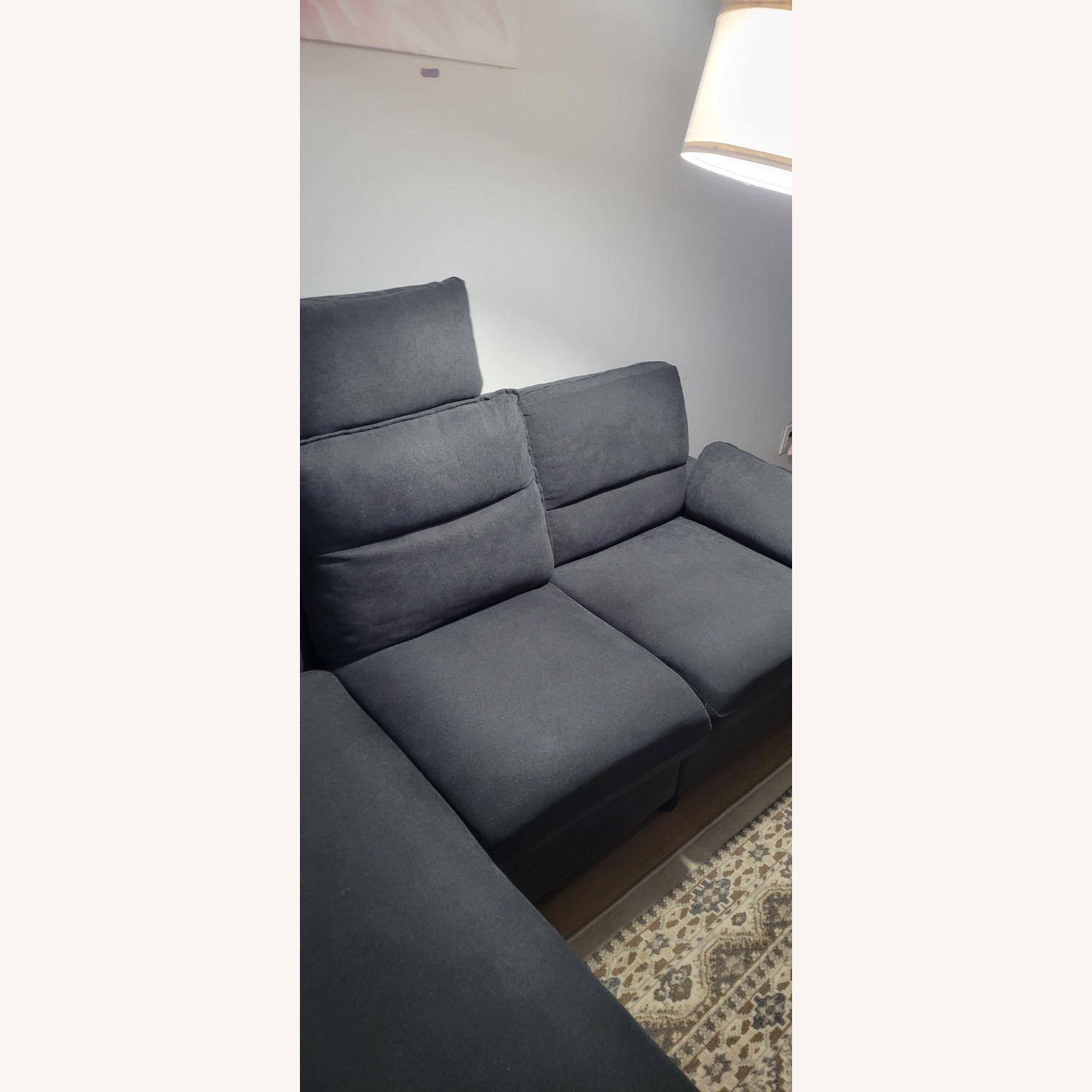 Dark Gray Fabric 3+ Piece Sectional - image-3