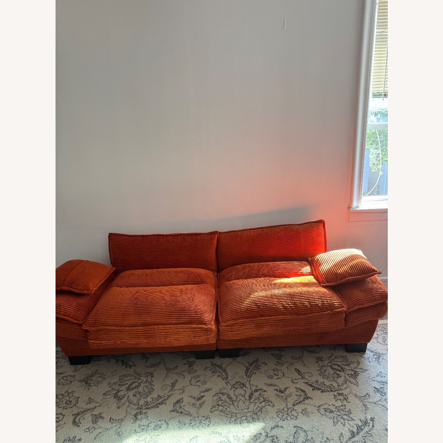 Vintage/Antique Orange 2 Seater Sofa - image-2