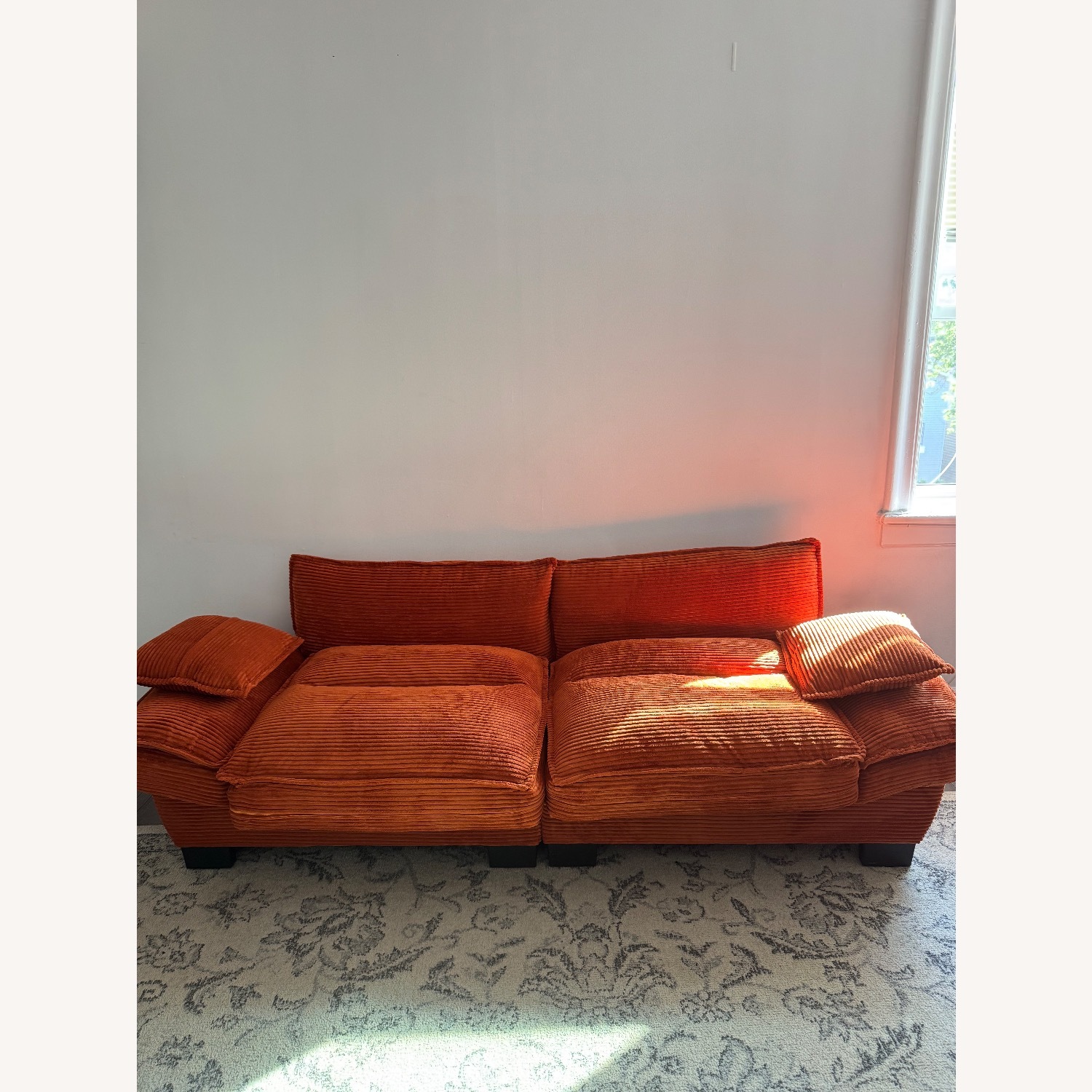 Vintage/Antique Orange 2 Seater Sofa - image-3