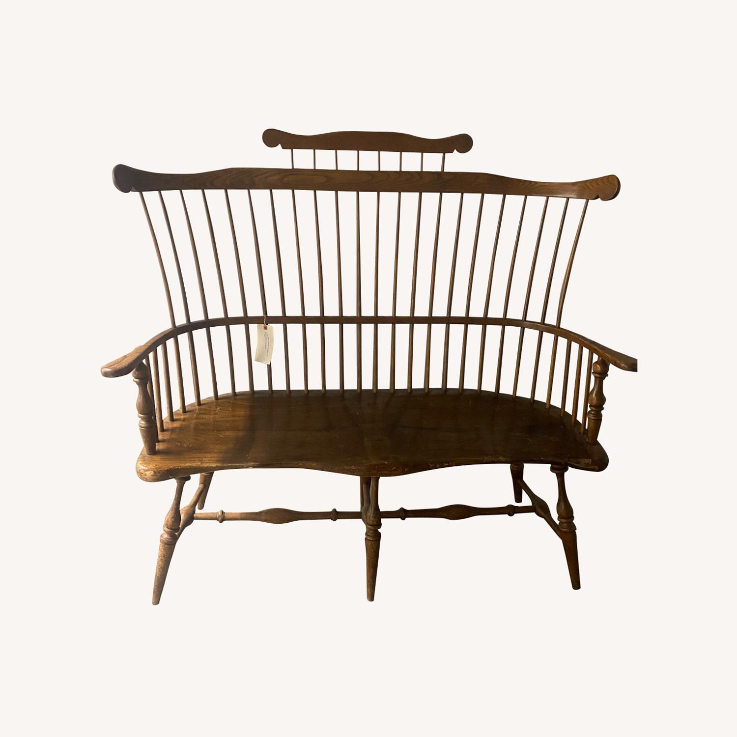 Vintage/Antique Finds Dark Brown Wood Loveseat - image-0