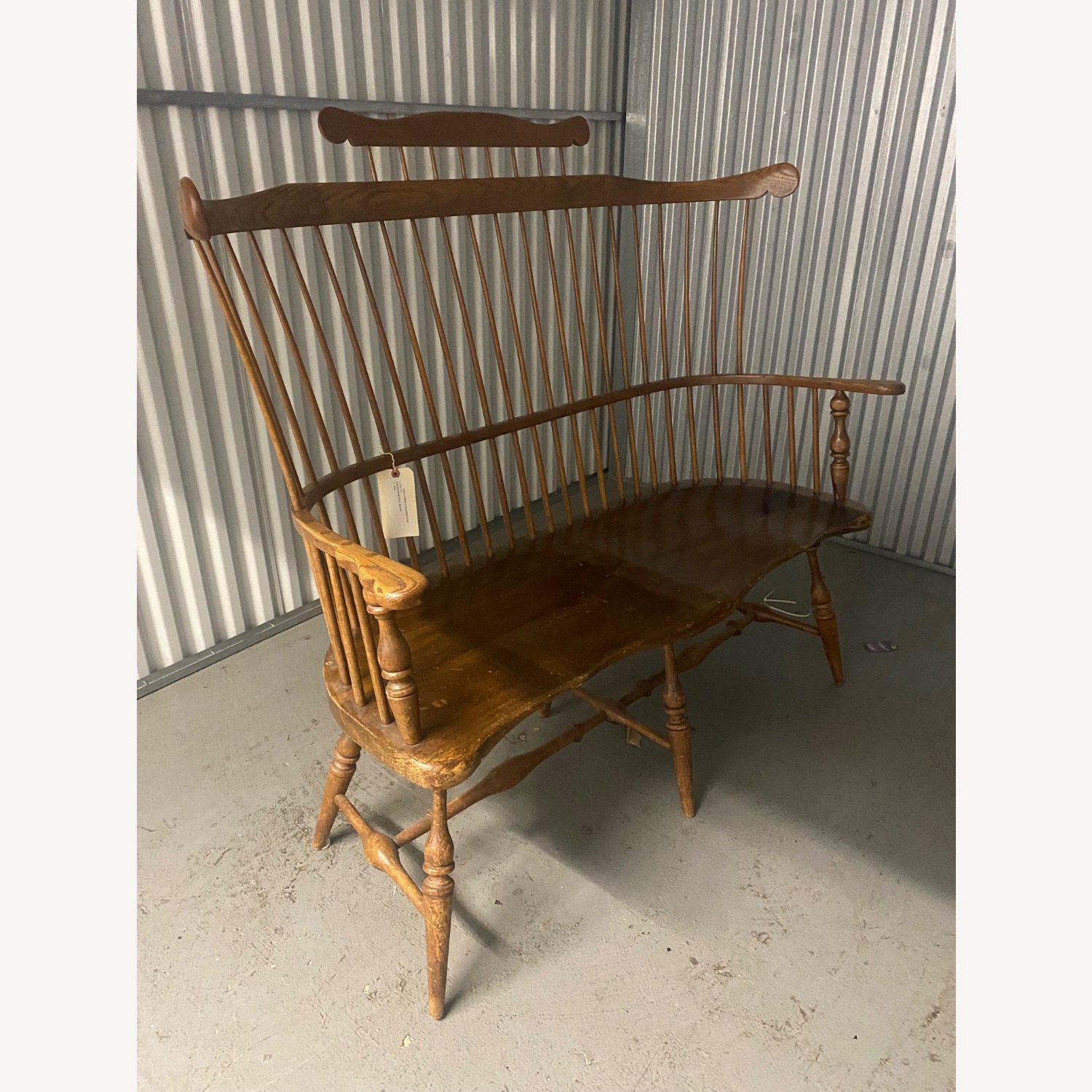 Vintage/Antique Finds Dark Brown Wood Loveseat - image-2