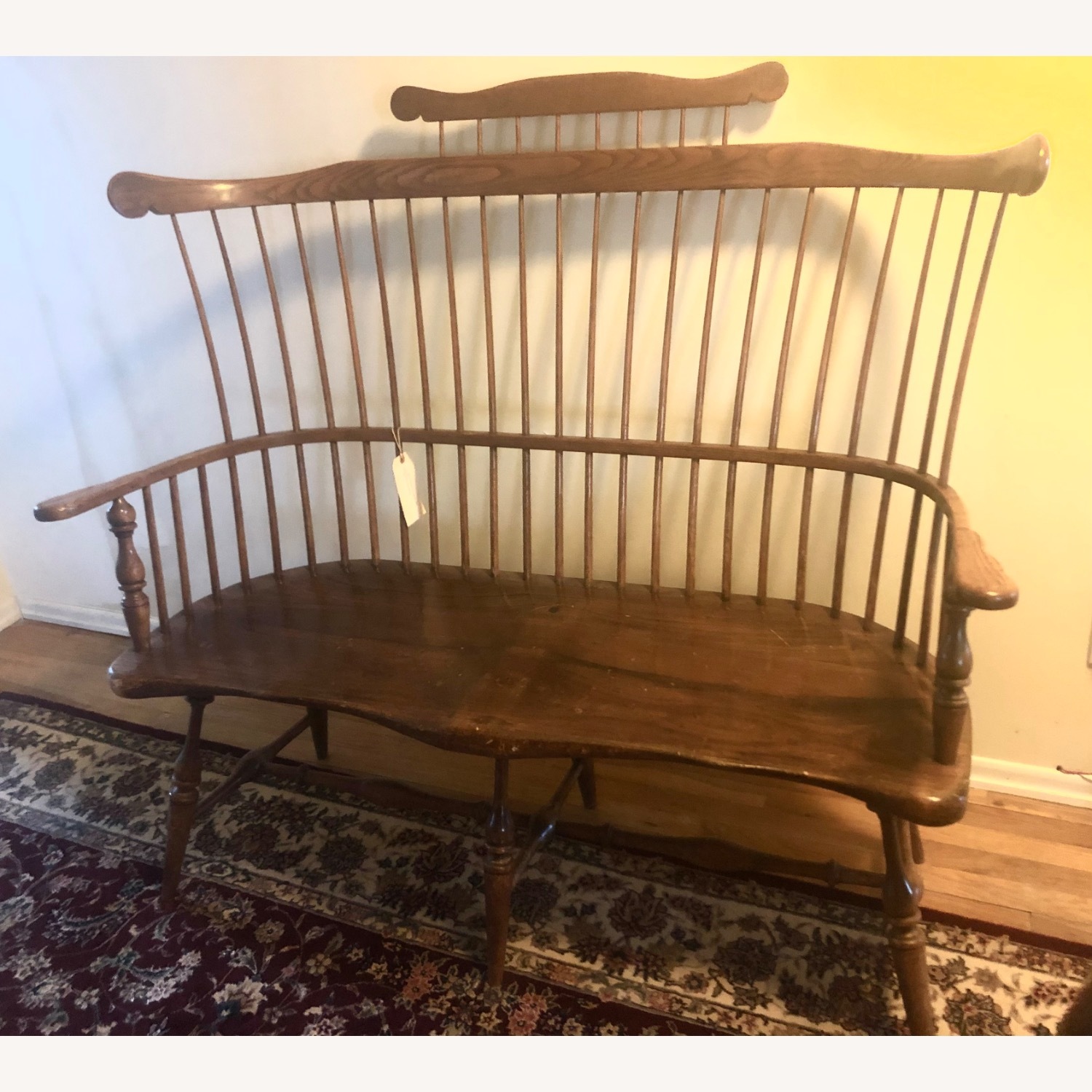 Vintage/Antique Finds Dark Brown Wood Loveseat - image-4