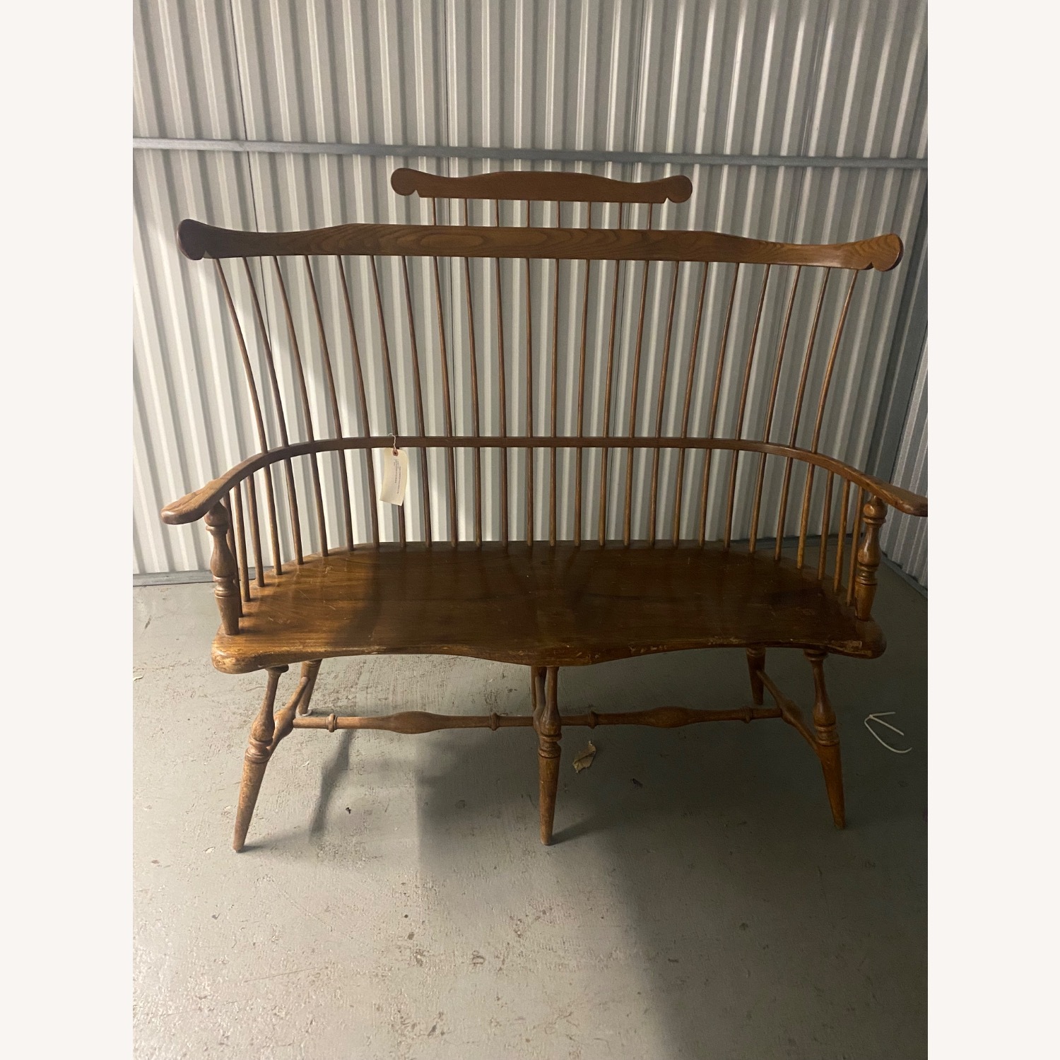 Vintage/Antique Finds Dark Brown Wood Loveseat - image-3