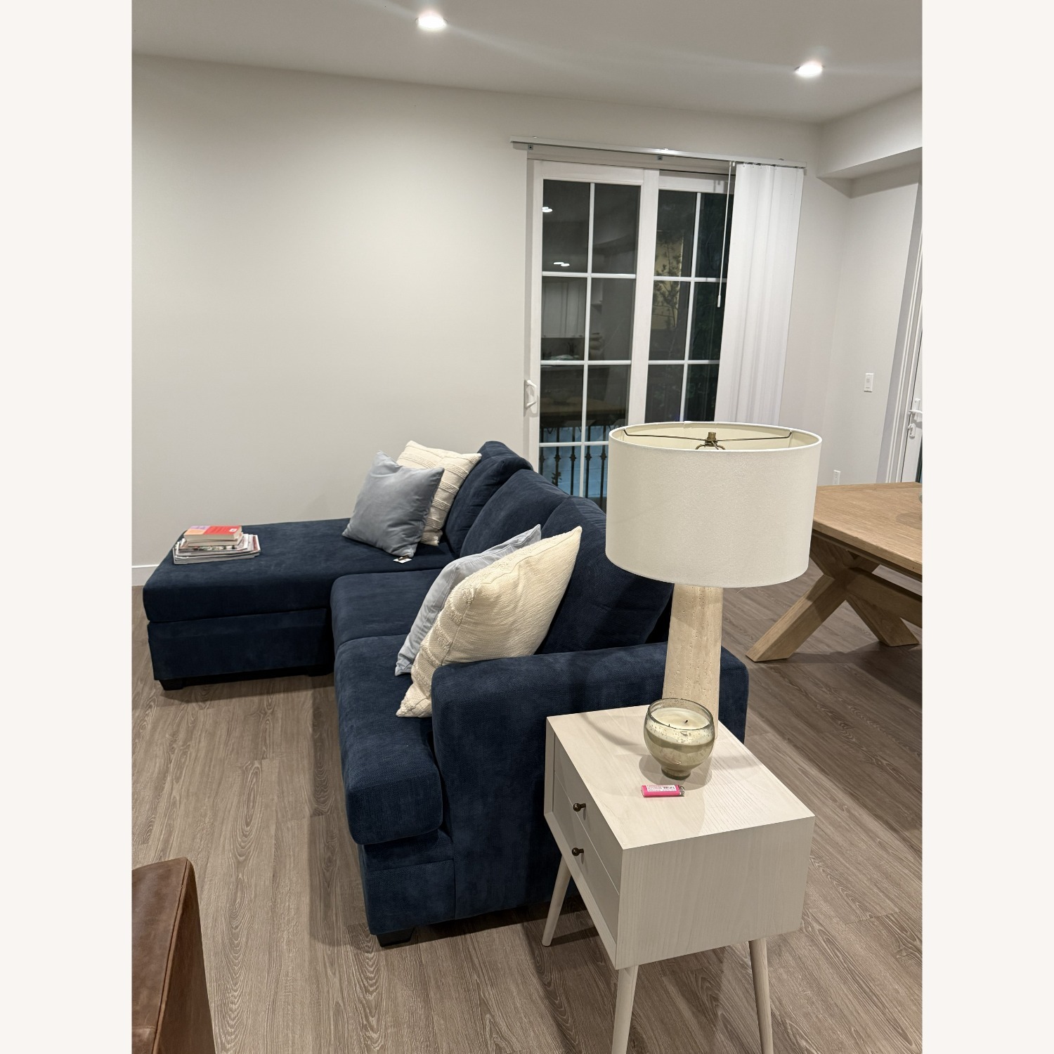 Living Spaces Bonaterra Blue Fabric Sleeper Sofa - image-6