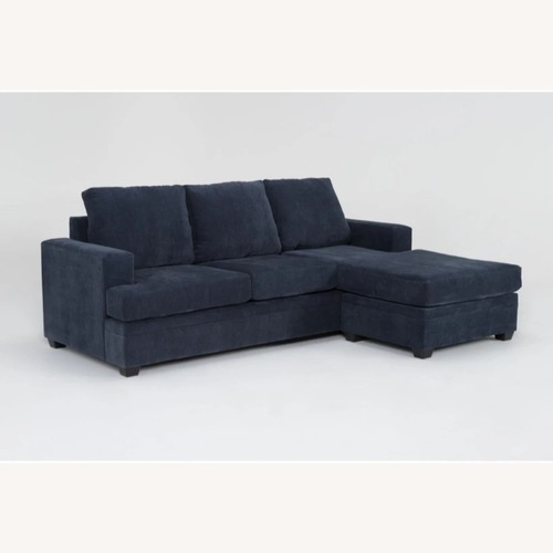 Used Living Spaces Bonaterra Blue Fabric Sleeper Sofa for sale on AptDeco