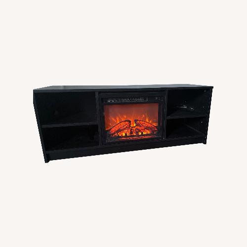 Used Mainstays Fireplace TV Stand, for TVs up to 55", Black Oak for sale on AptDeco
