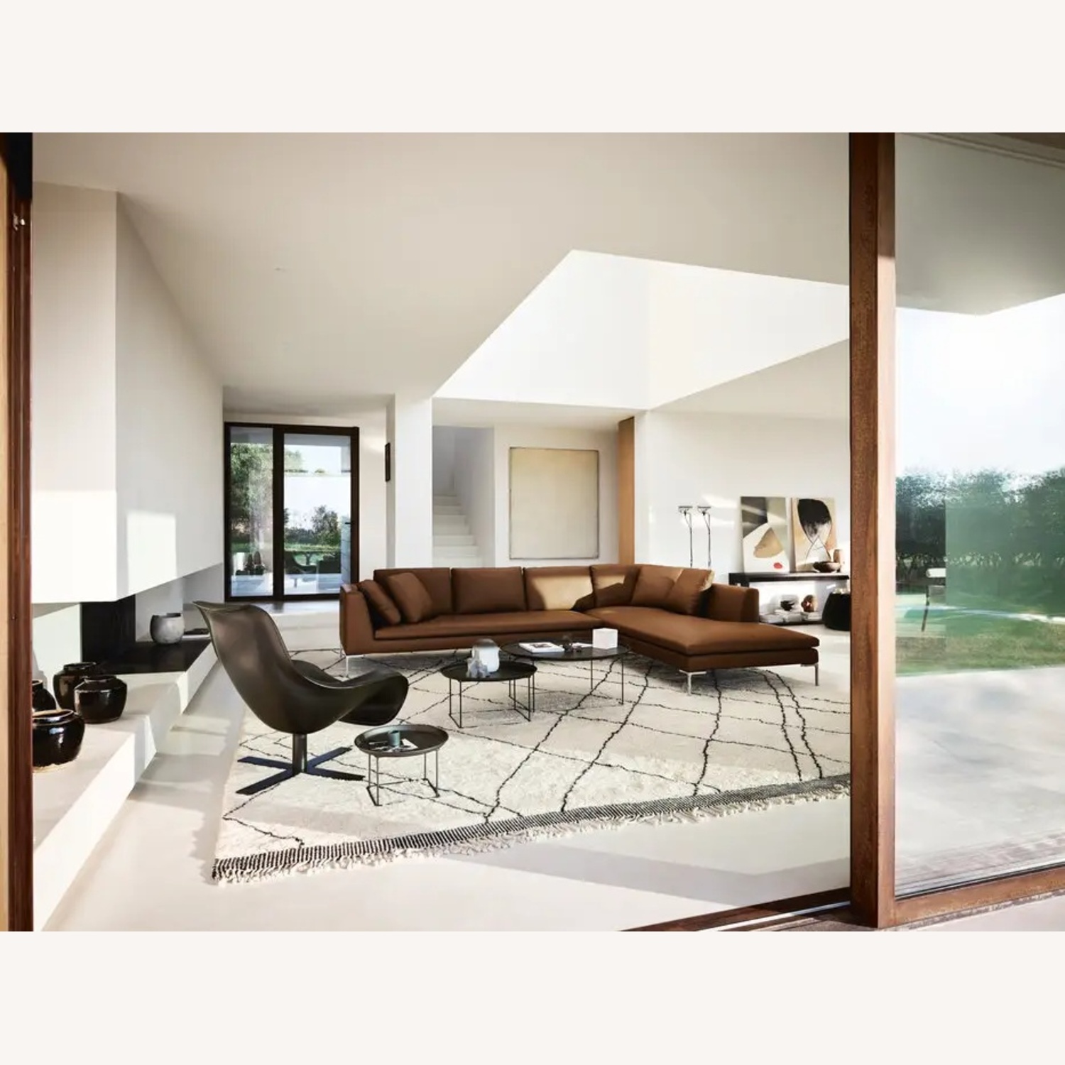 B&B Italia Charles Dark Brown Leather 3+ Piece Sectional - image-5