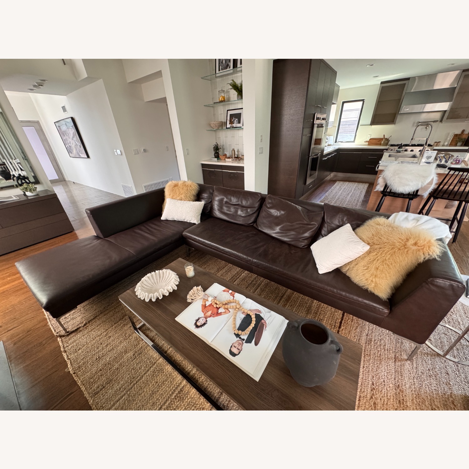 B&B Italia Charles Dark Brown Leather 3+ Piece Sectional - image-4