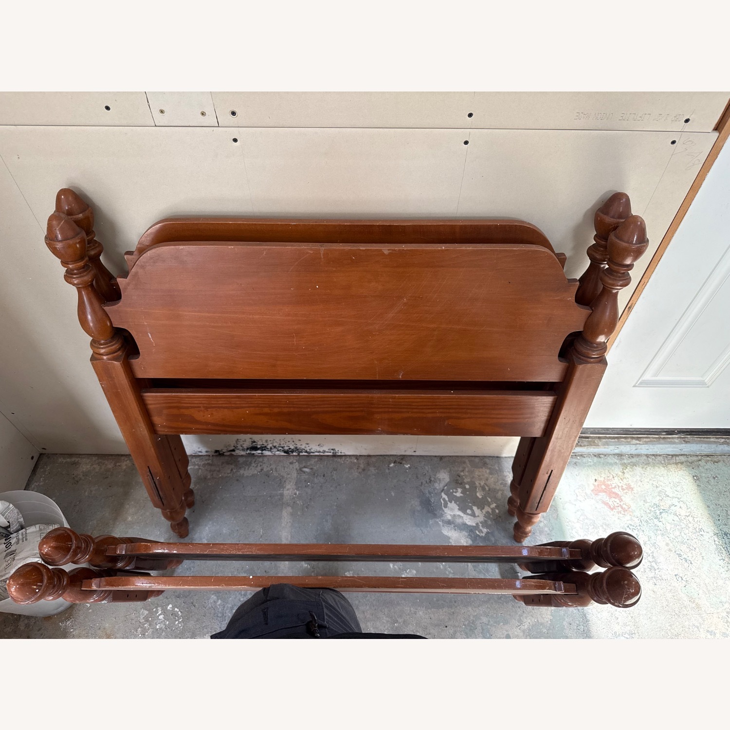 Maple Twin Bed Frames with Steel Sides - image-1