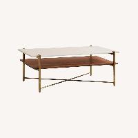Anthropologie Elemental Layers Dark Brown Marble Coffee Table