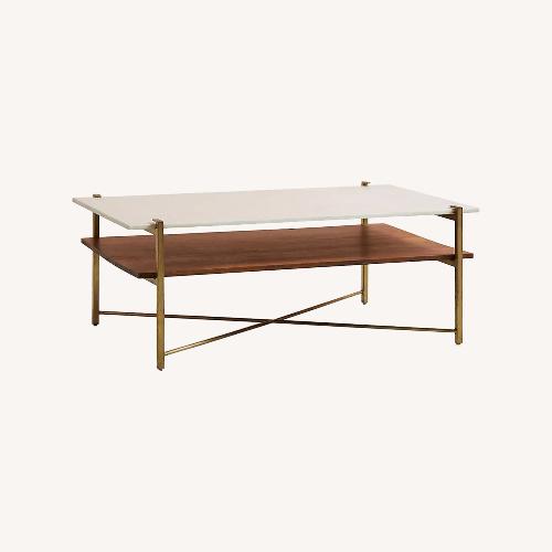 Used Anthropologie Elemental Layers Dark Brown Marble Coffee Table for sale on AptDeco