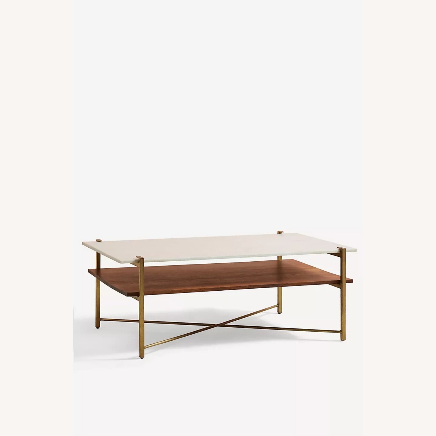 Anthropologie Elemental Layers Dark Brown Marble Coffee Table - image-6