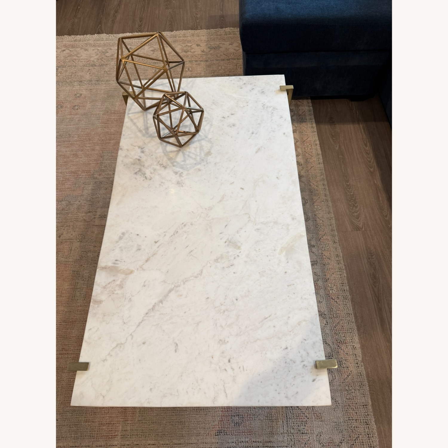 Anthropologie Elemental Layers Dark Brown Marble Coffee Table - image-2