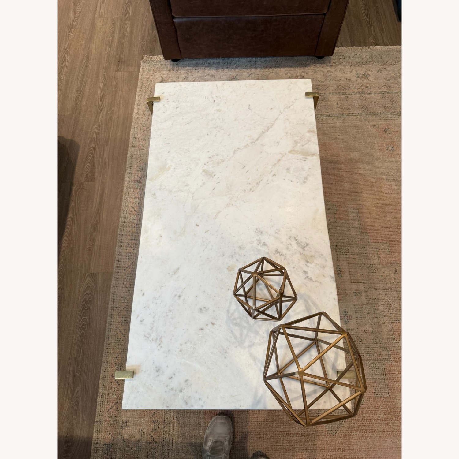 Anthropologie Elemental Layers Dark Brown Marble Coffee Table - image-4