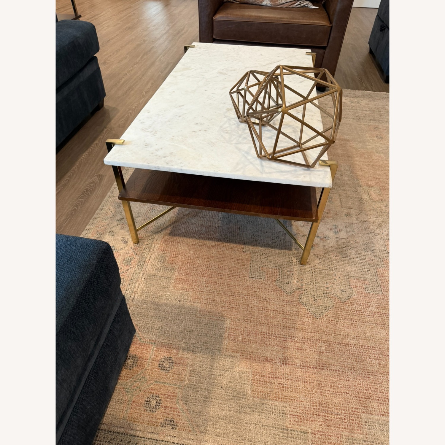 Anthropologie Elemental Layers Dark Brown Marble Coffee Table - image-5