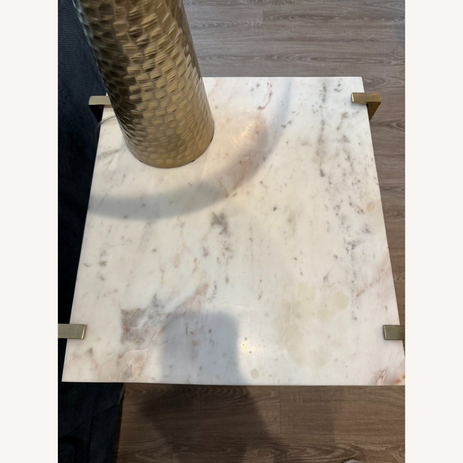 Anthropologie Elemental Layers Walnut Marble Side Table - image-3