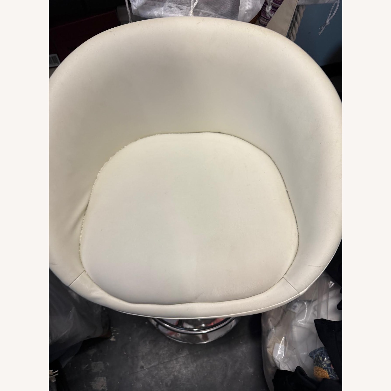 White Metal Stool - image-1