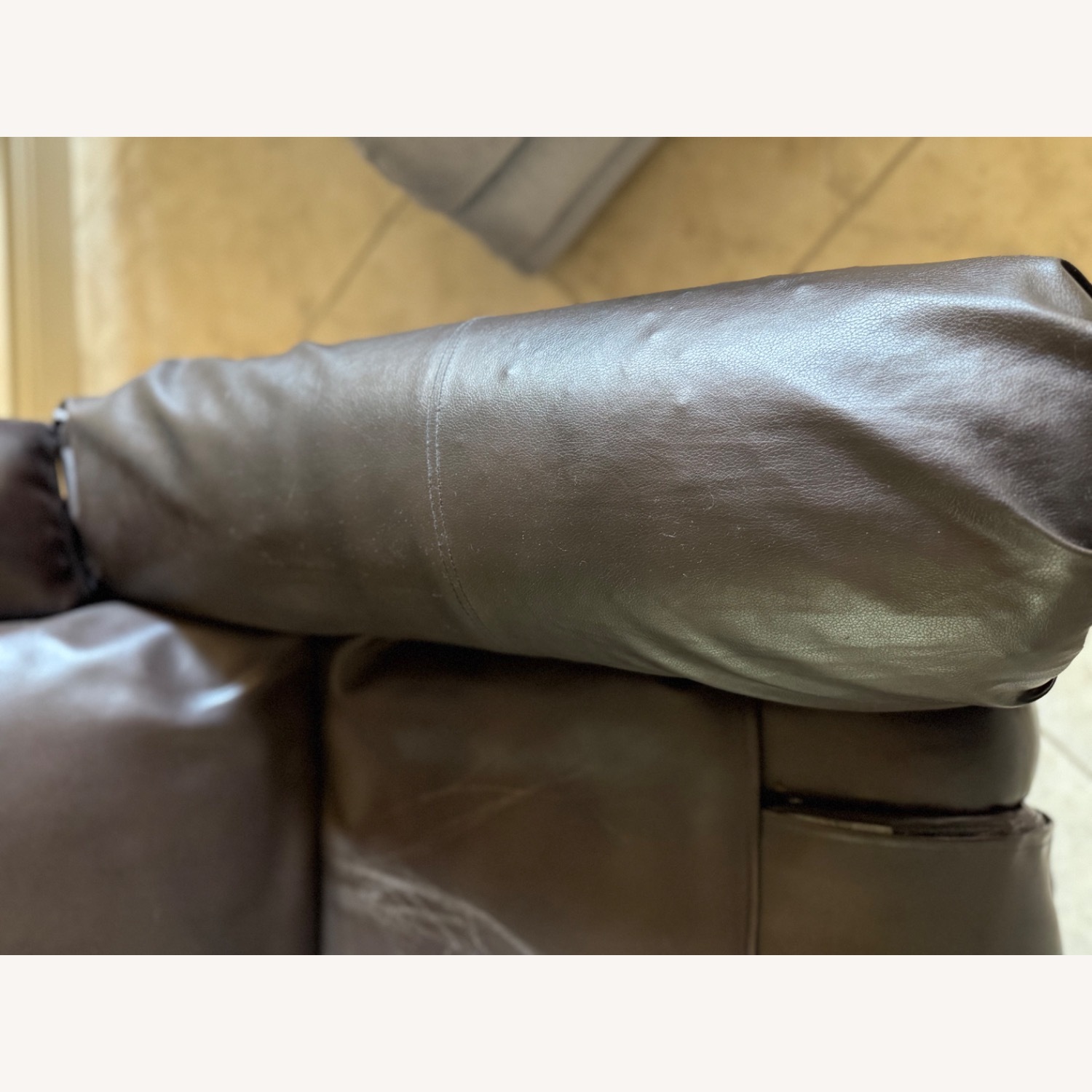 Dark Brown Leather 2 Seater Recliner Couch - image-35