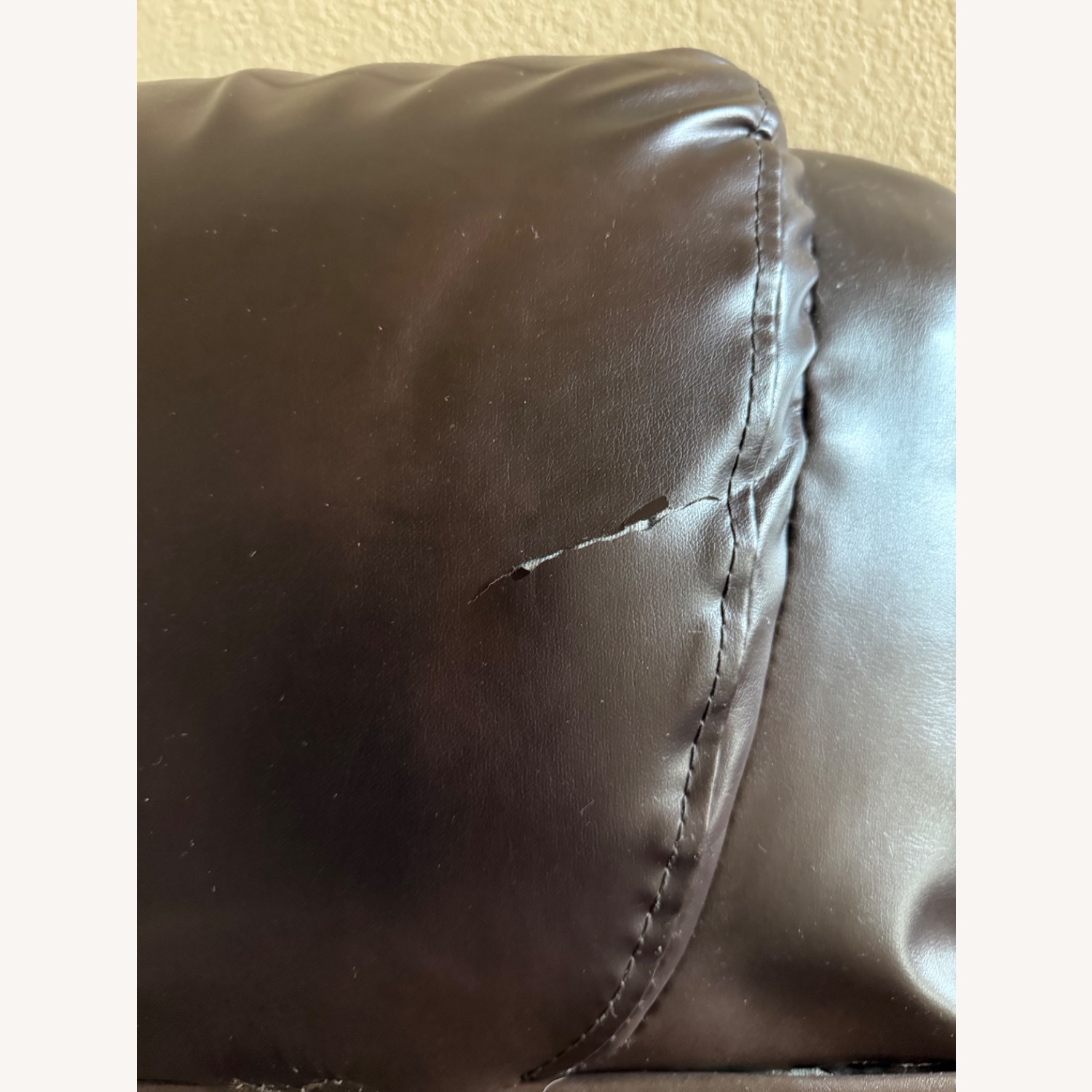 Dark Brown Leather 2 Seater Recliner Couch - image-23