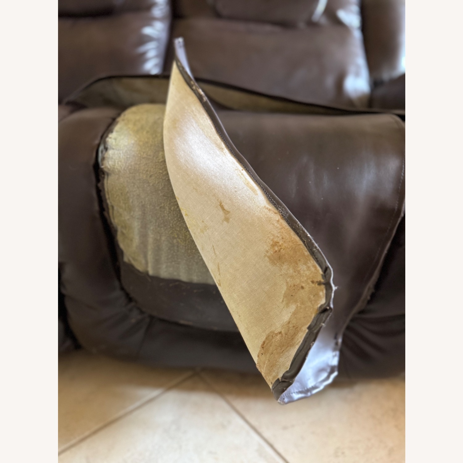 Dark Brown Leather 2 Seater Recliner Couch - image-30