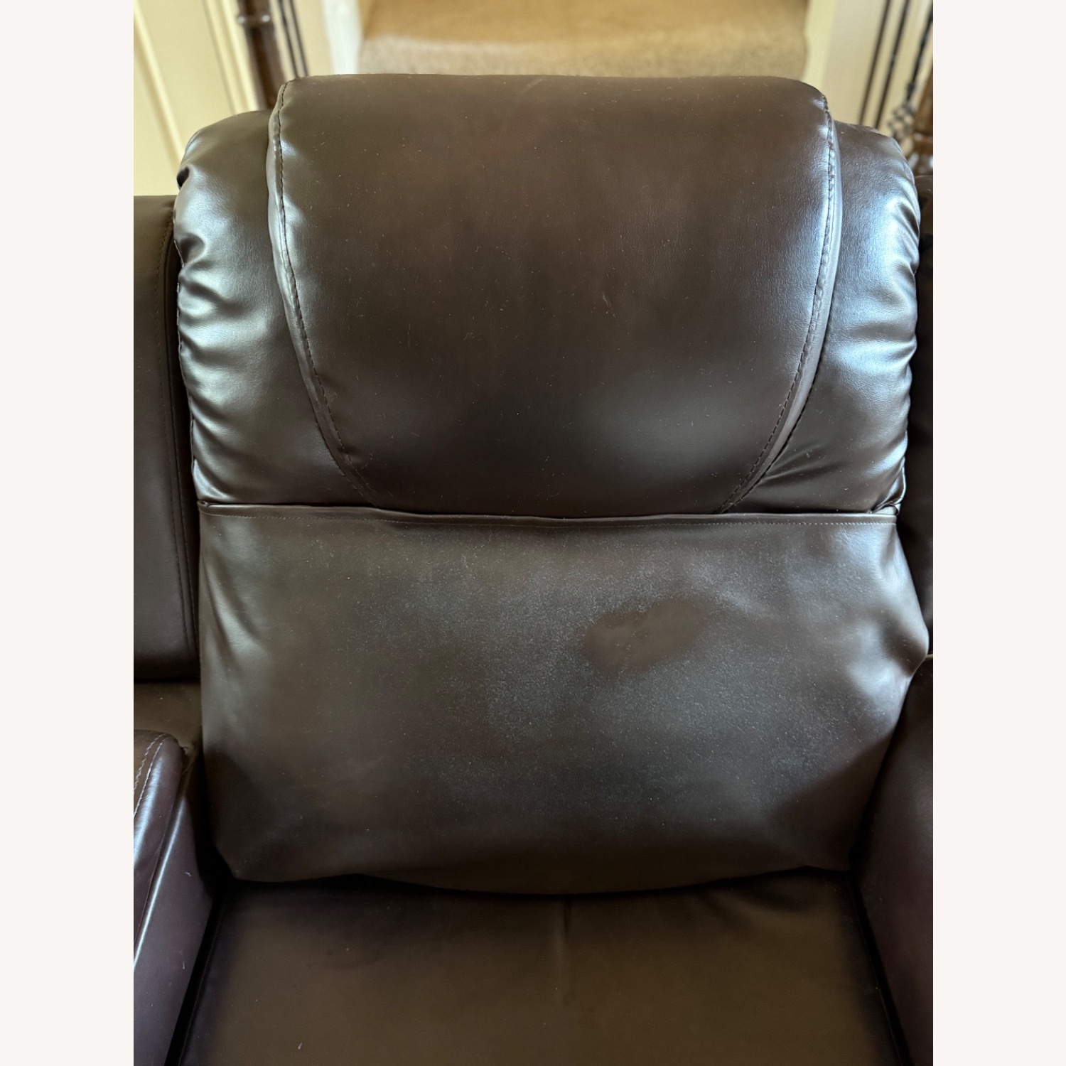Dark Brown Leather 2 Seater Recliner Couch - image-10
