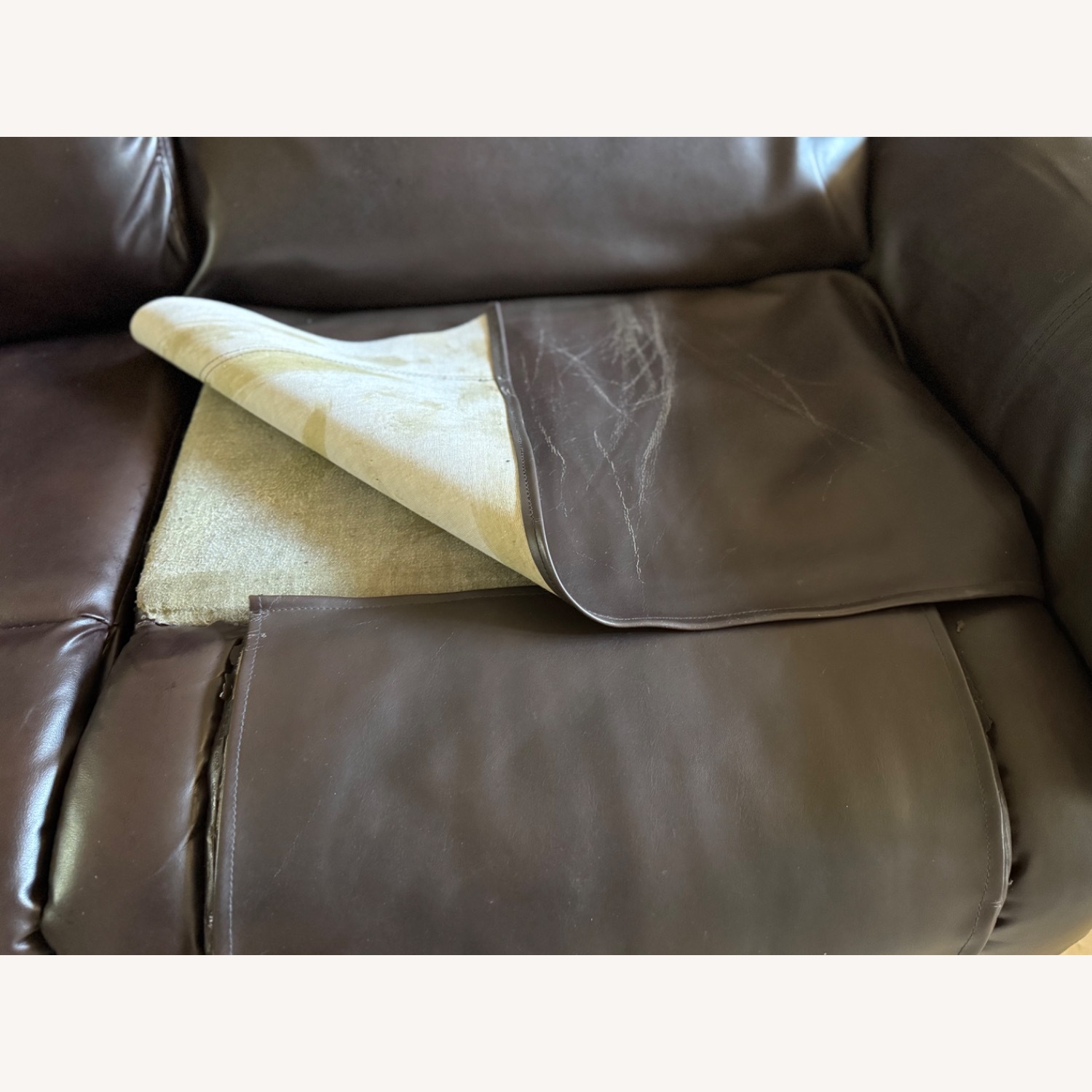 Dark Brown Leather 2 Seater Recliner Couch - image-28