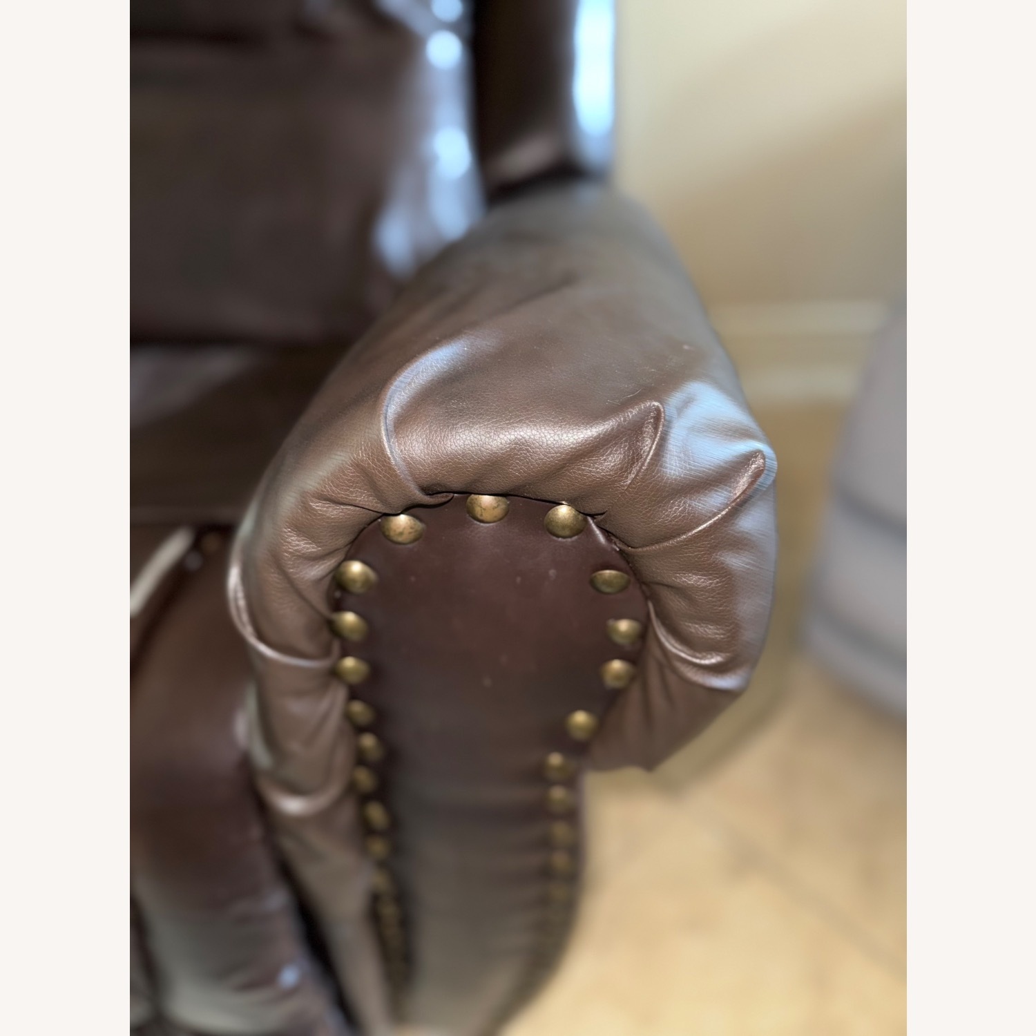 Dark Brown Leather 2 Seater Recliner Couch - image-36