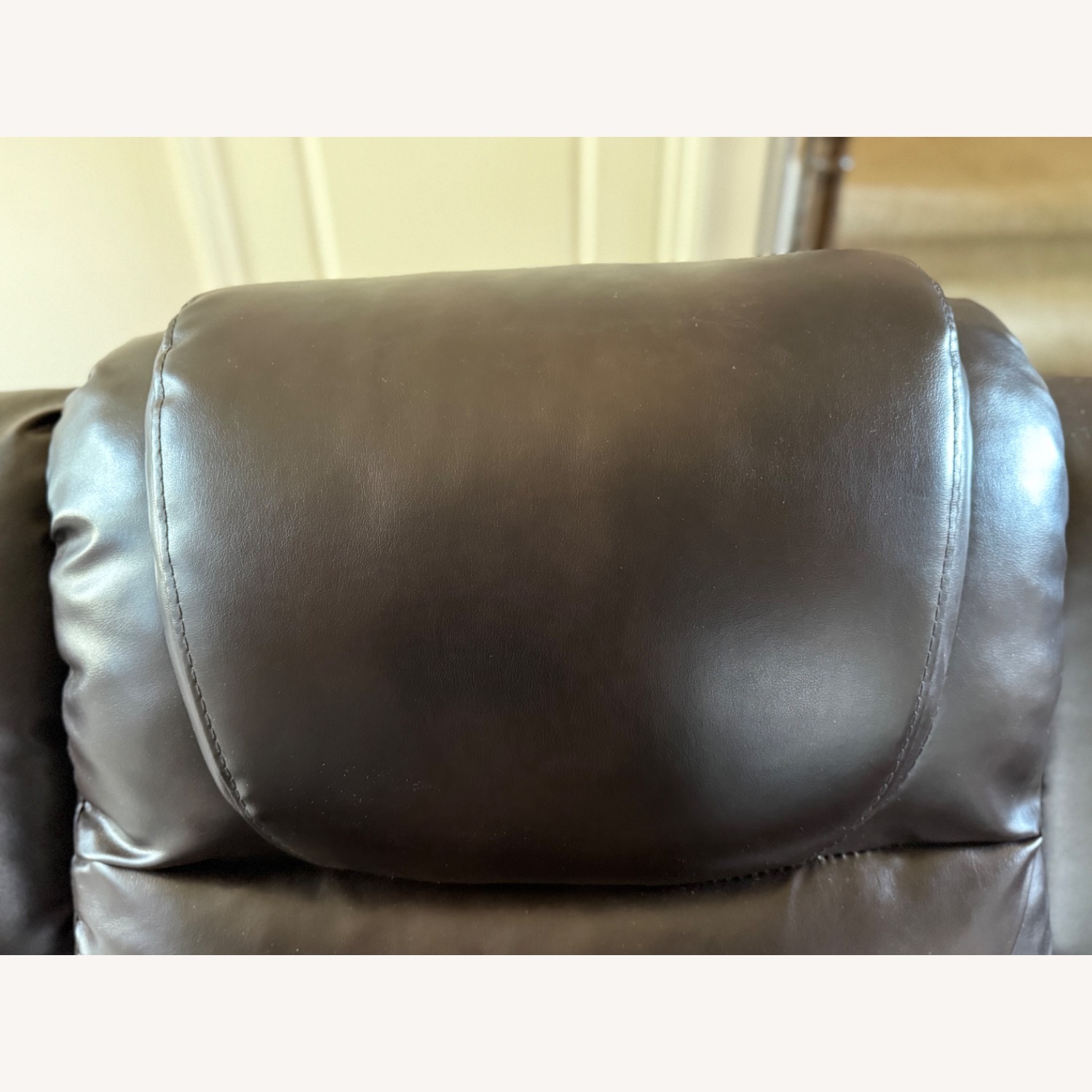 Dark Brown Leather 2 Seater Recliner Couch - image-6