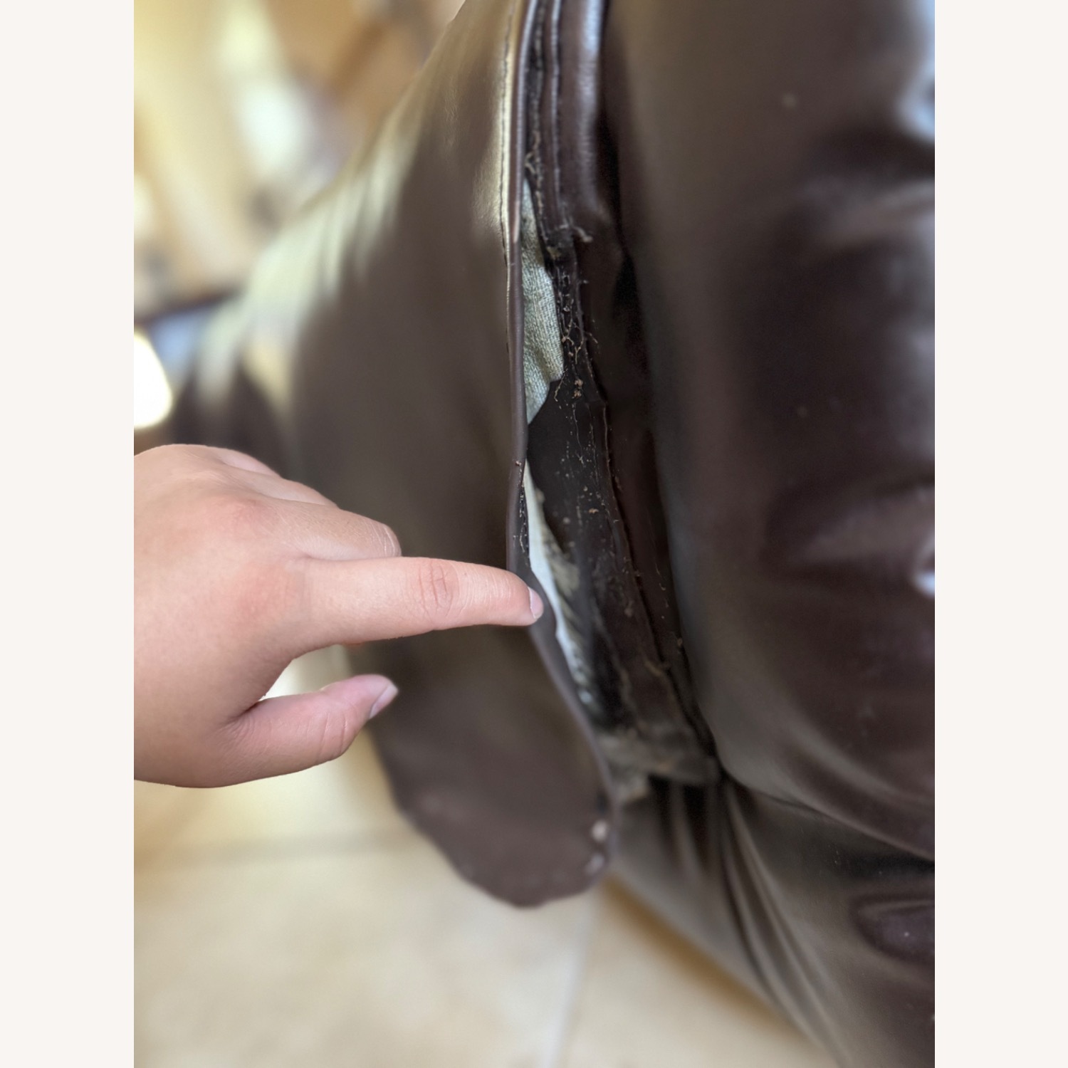 Dark Brown Leather 2 Seater Recliner Couch - image-31