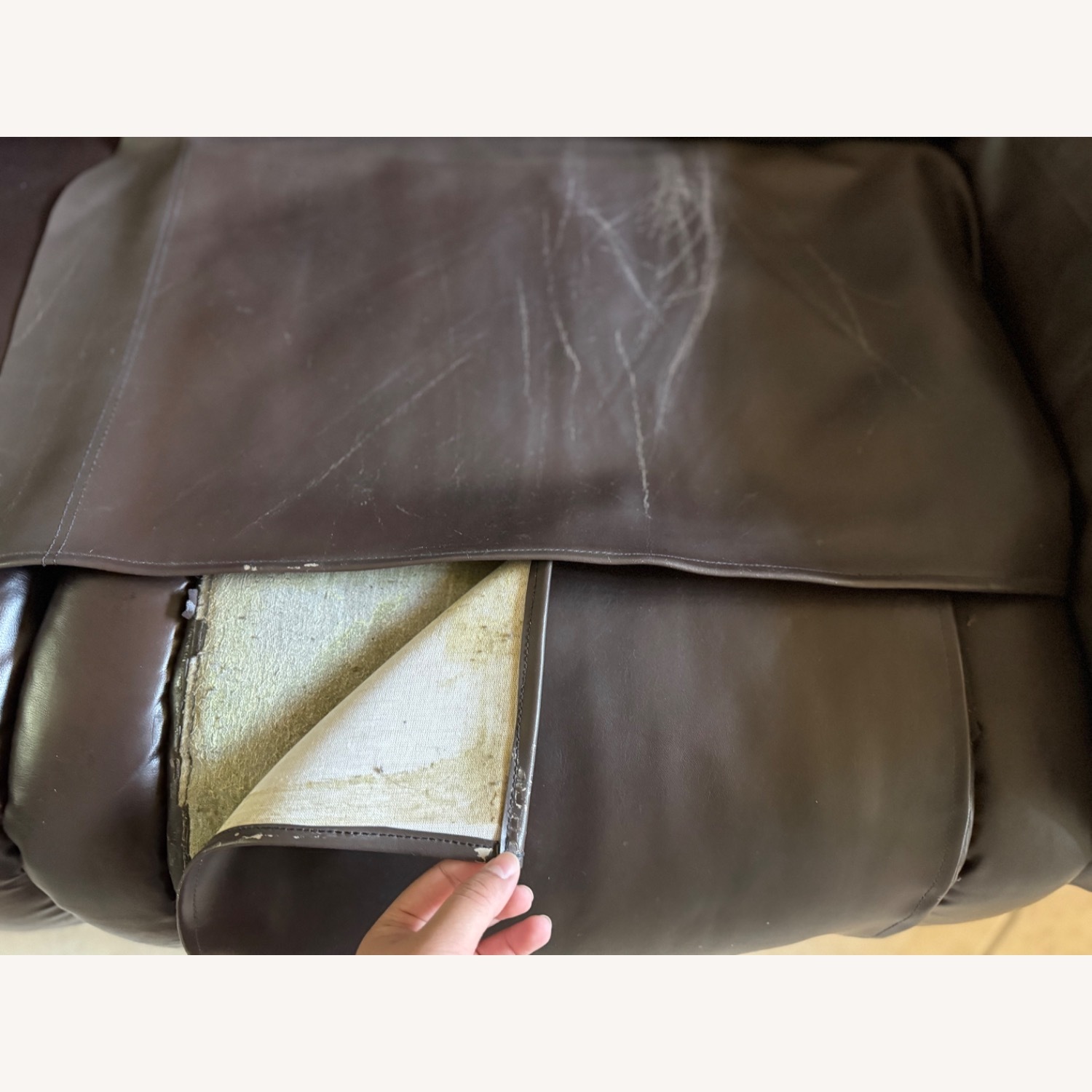 Dark Brown Leather 2 Seater Recliner Couch - image-29