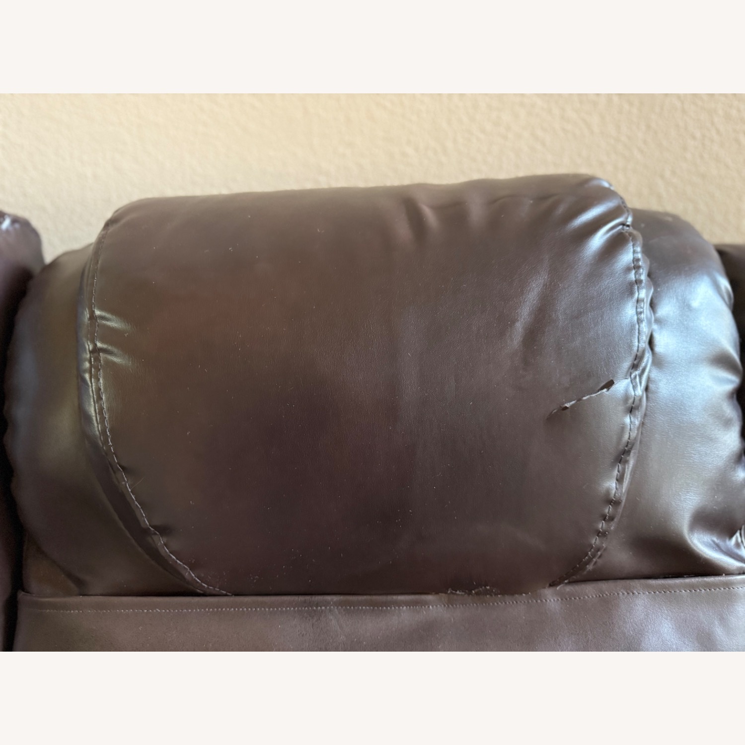 Dark Brown Leather 2 Seater Recliner Couch - image-22