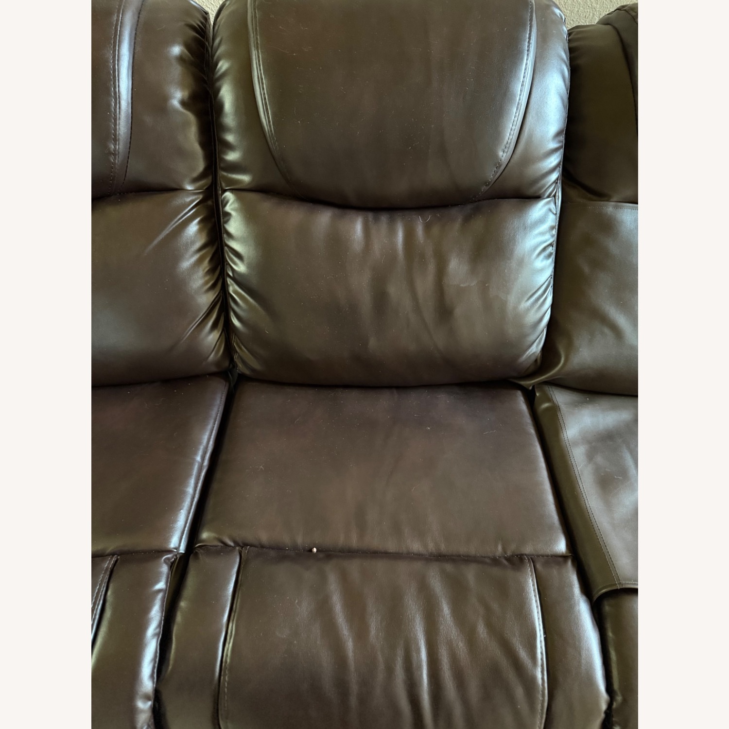 Dark Brown Leather 2 Seater Recliner Couch - image-20