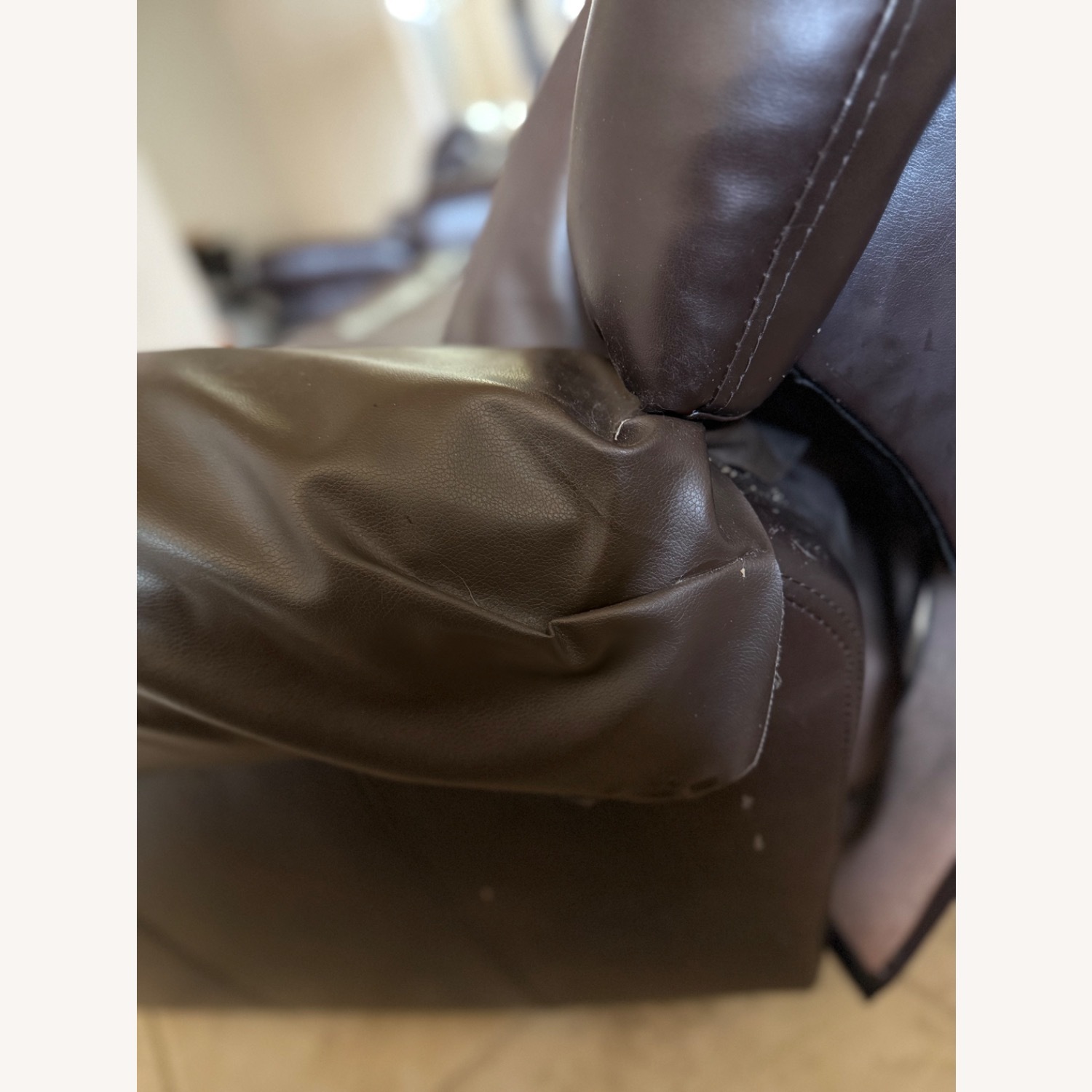Dark Brown Leather 2 Seater Recliner Couch - image-37