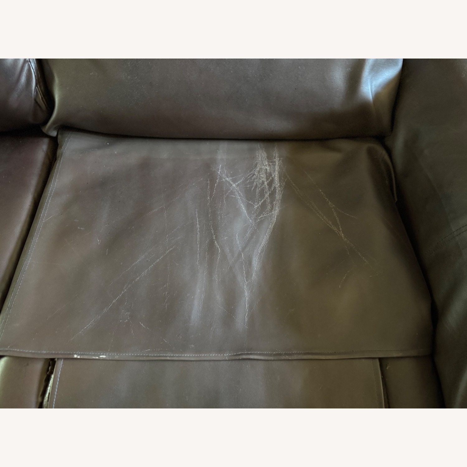 Dark Brown Leather 2 Seater Recliner Couch - image-27
