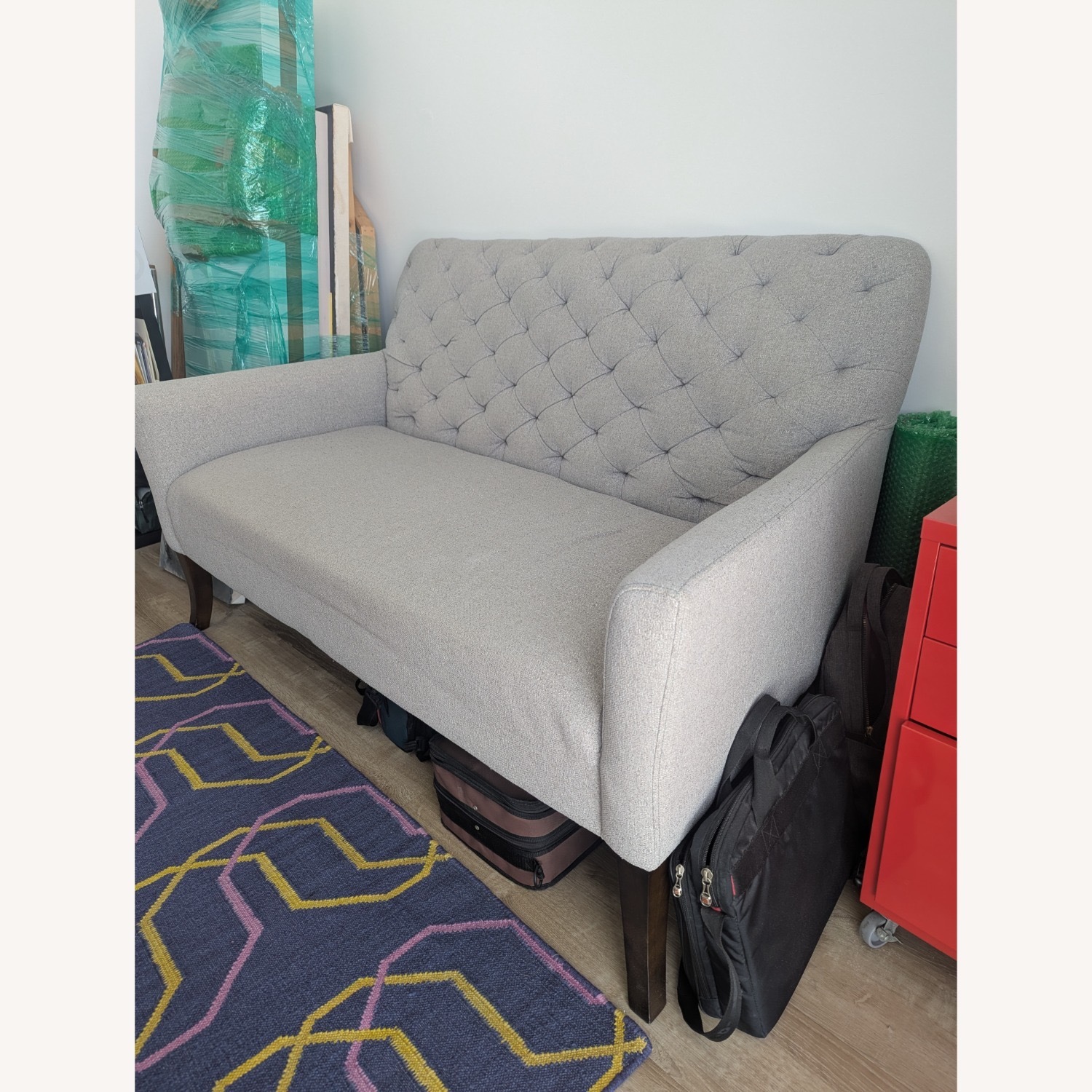 West Elm Elton Settee, Feather Gray - image-3