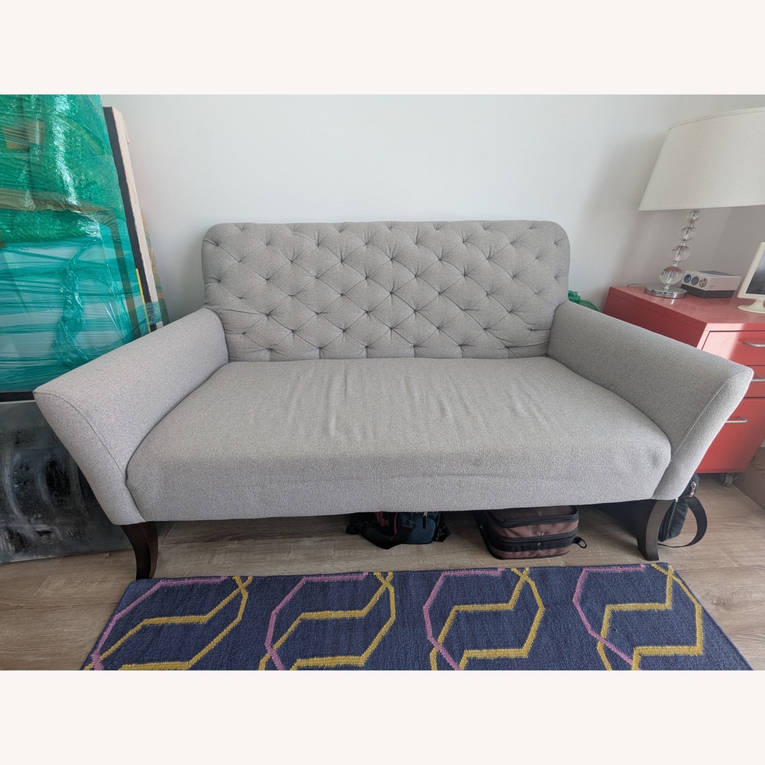 West Elm Elton Settee, Feather Gray - image-1