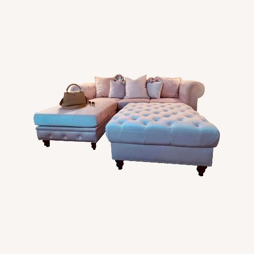 Used Pink Velvet 3+ Piece Sectional for sale on AptDeco