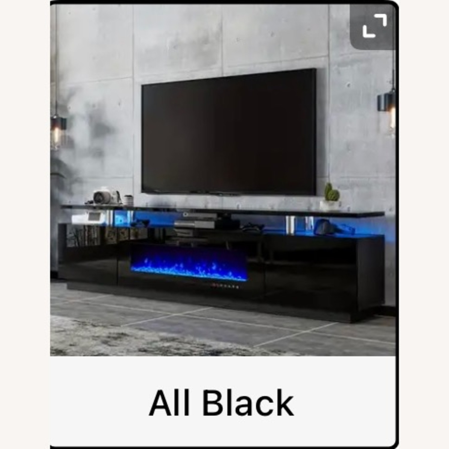 Modern 80" High-Gloss LED Fireplace TV Stand - image-2