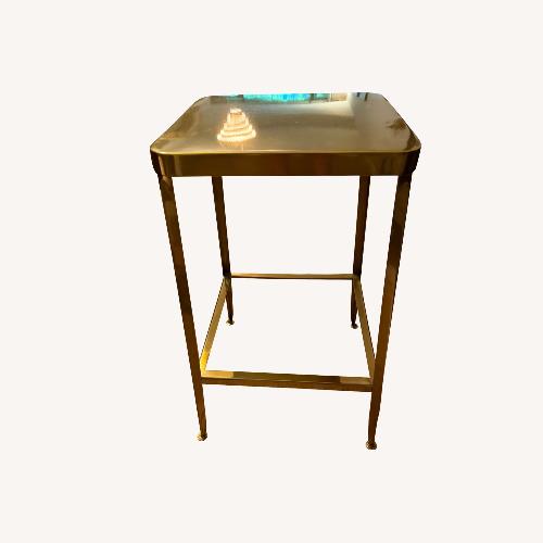 Used CB2 Flint Gold Counter Stools for sale on AptDeco