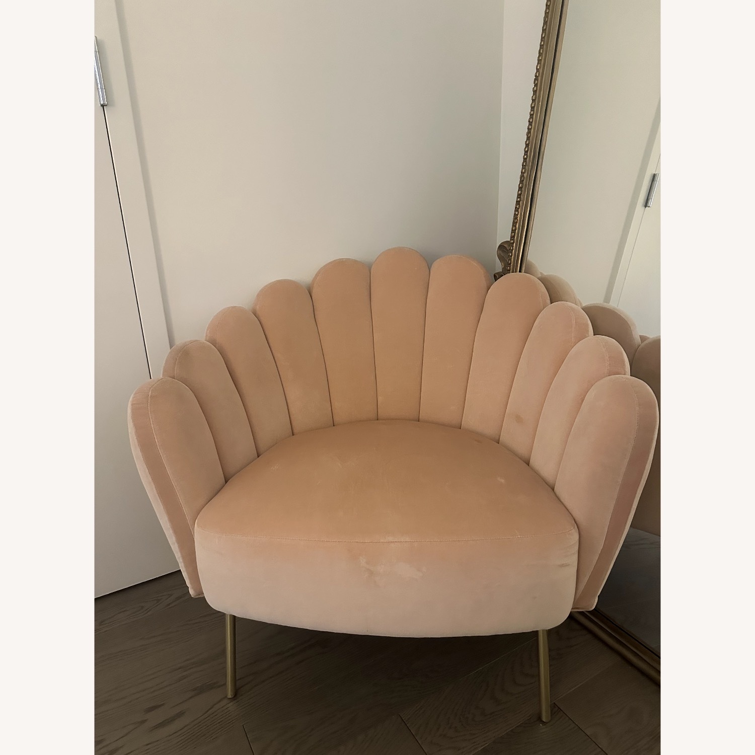 Anthropologie Pink Velvet Accent Chair - image-1