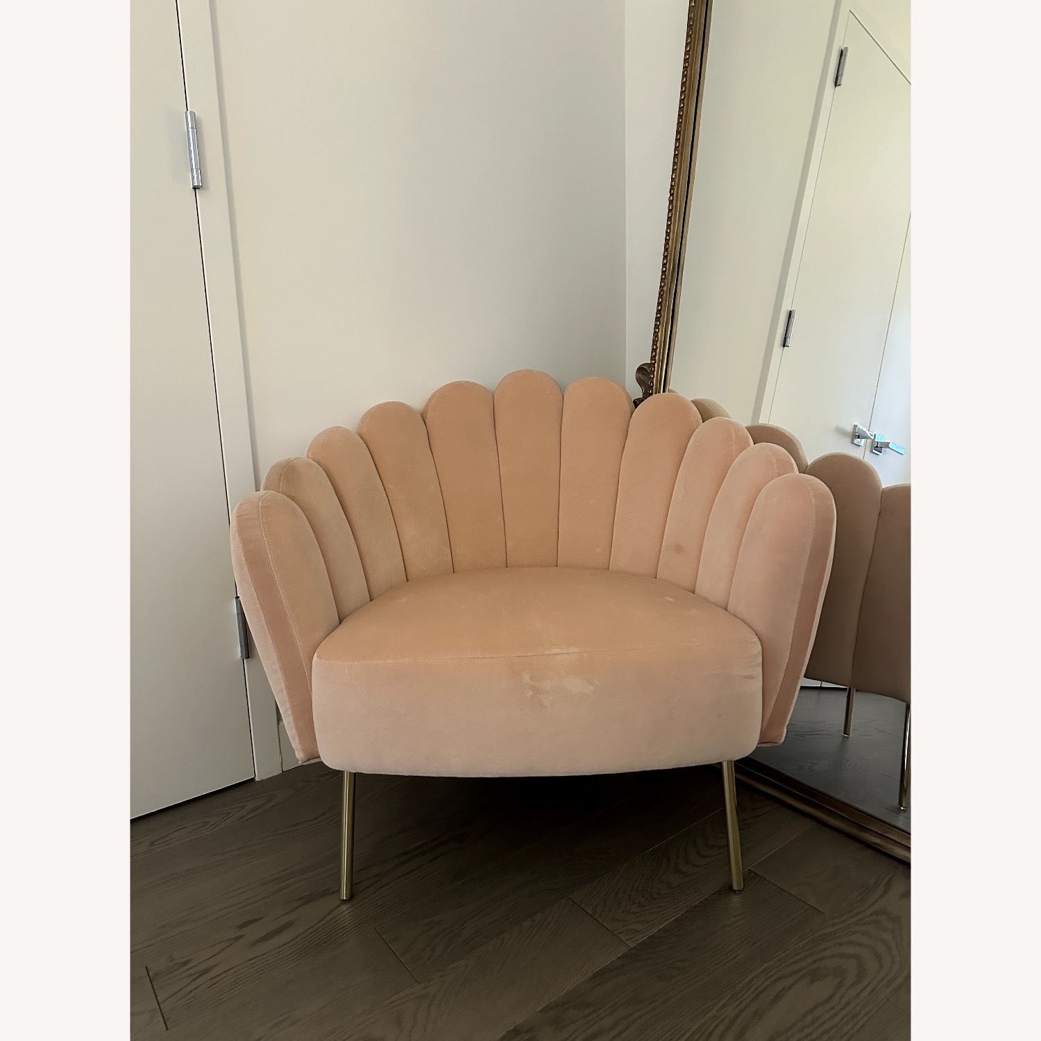 Anthropologie Pink Velvet Accent Chair - image-2
