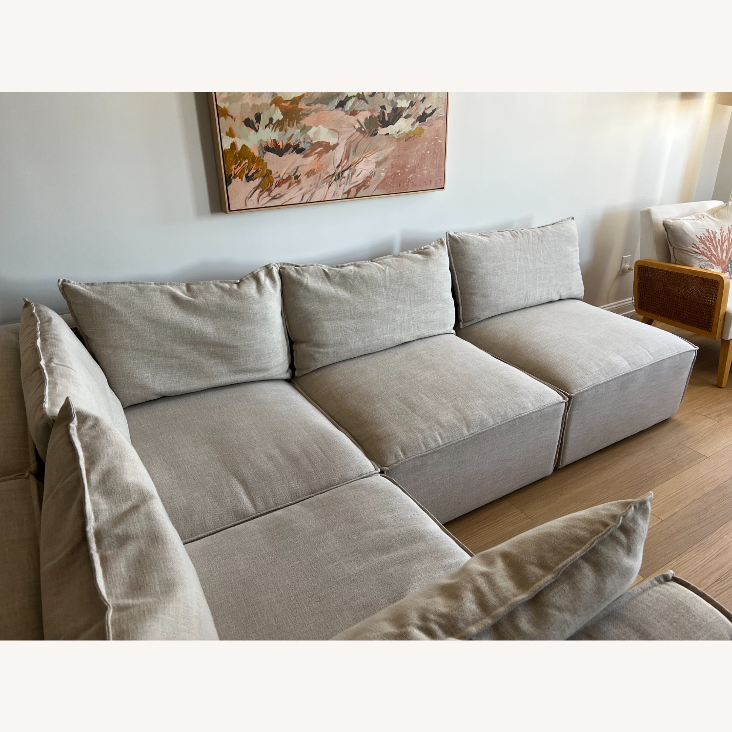 World Market Natural Fabric 4 Piece Sectional - image-8