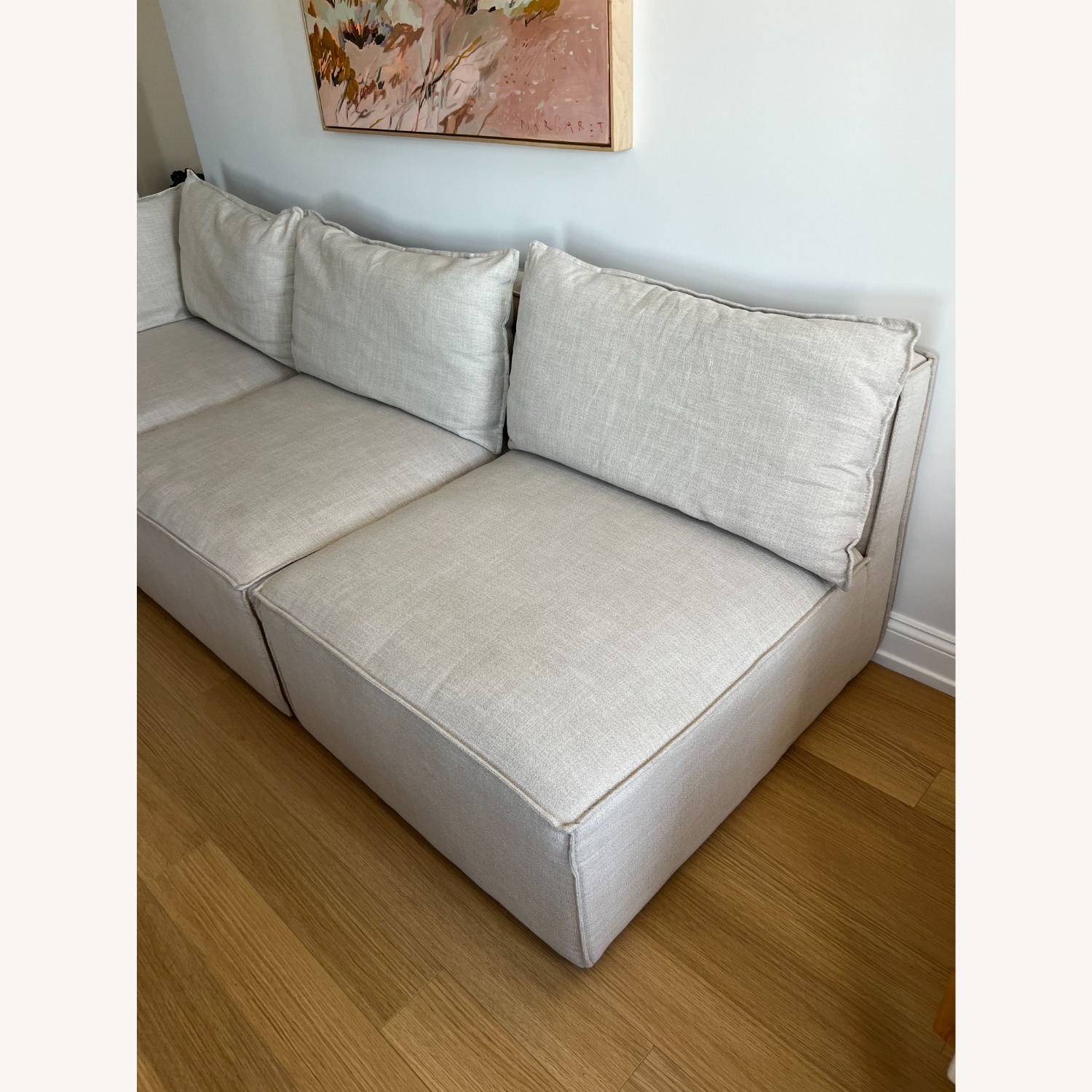 World Market Natural Fabric 4 Piece Sectional - image-6