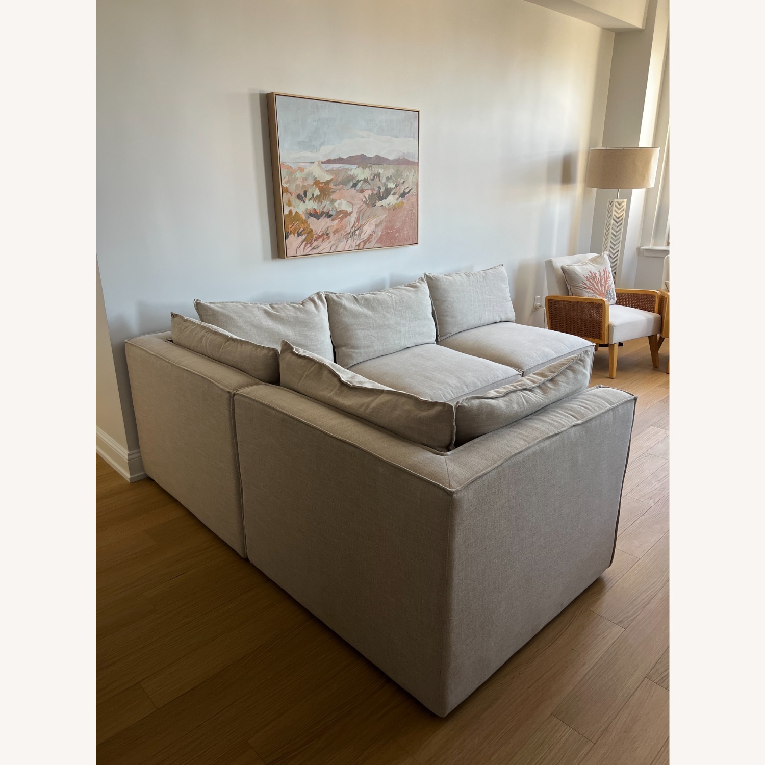 World Market Natural Fabric 4 Piece Sectional - image-2