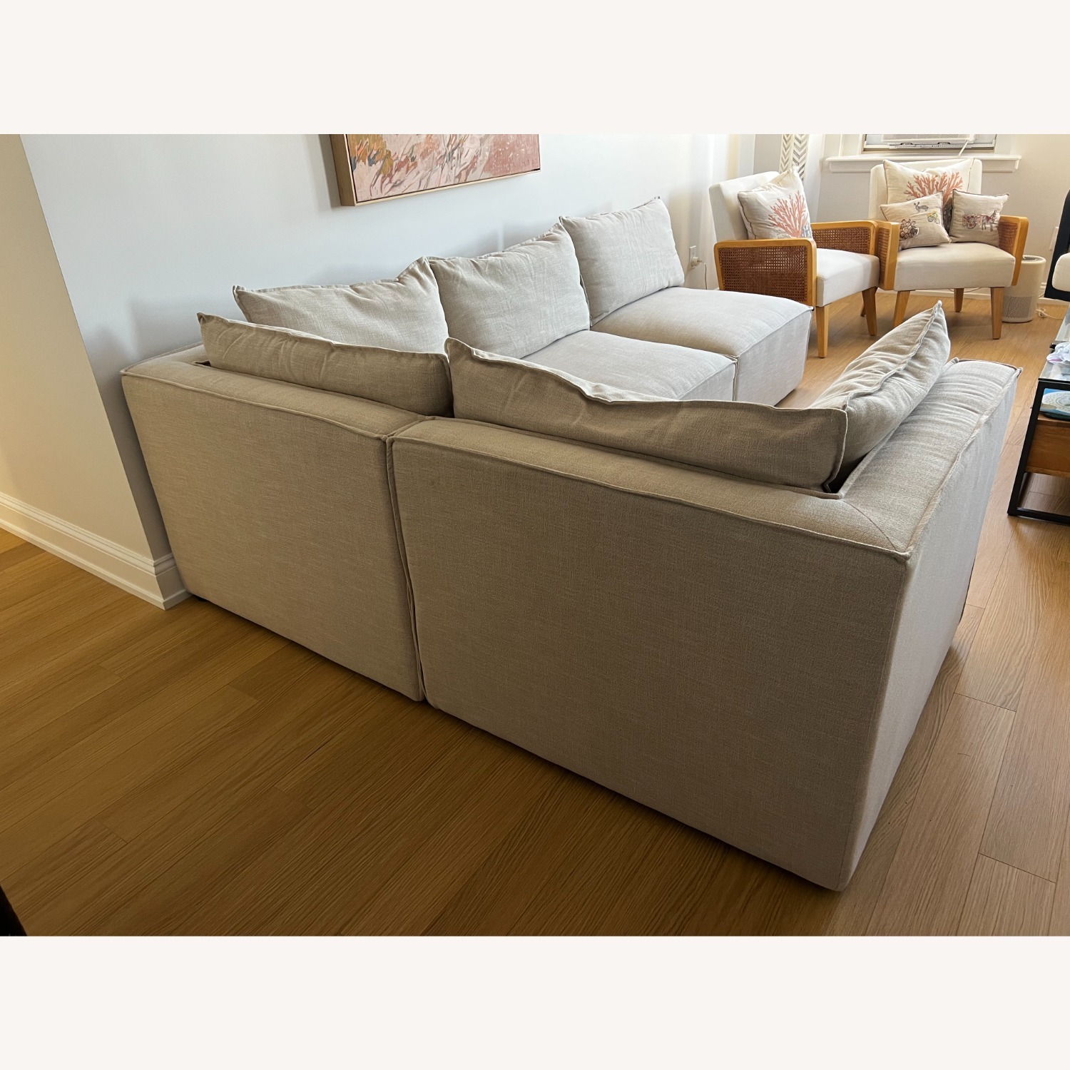 World Market Natural Fabric 4 Piece Sectional - image-5