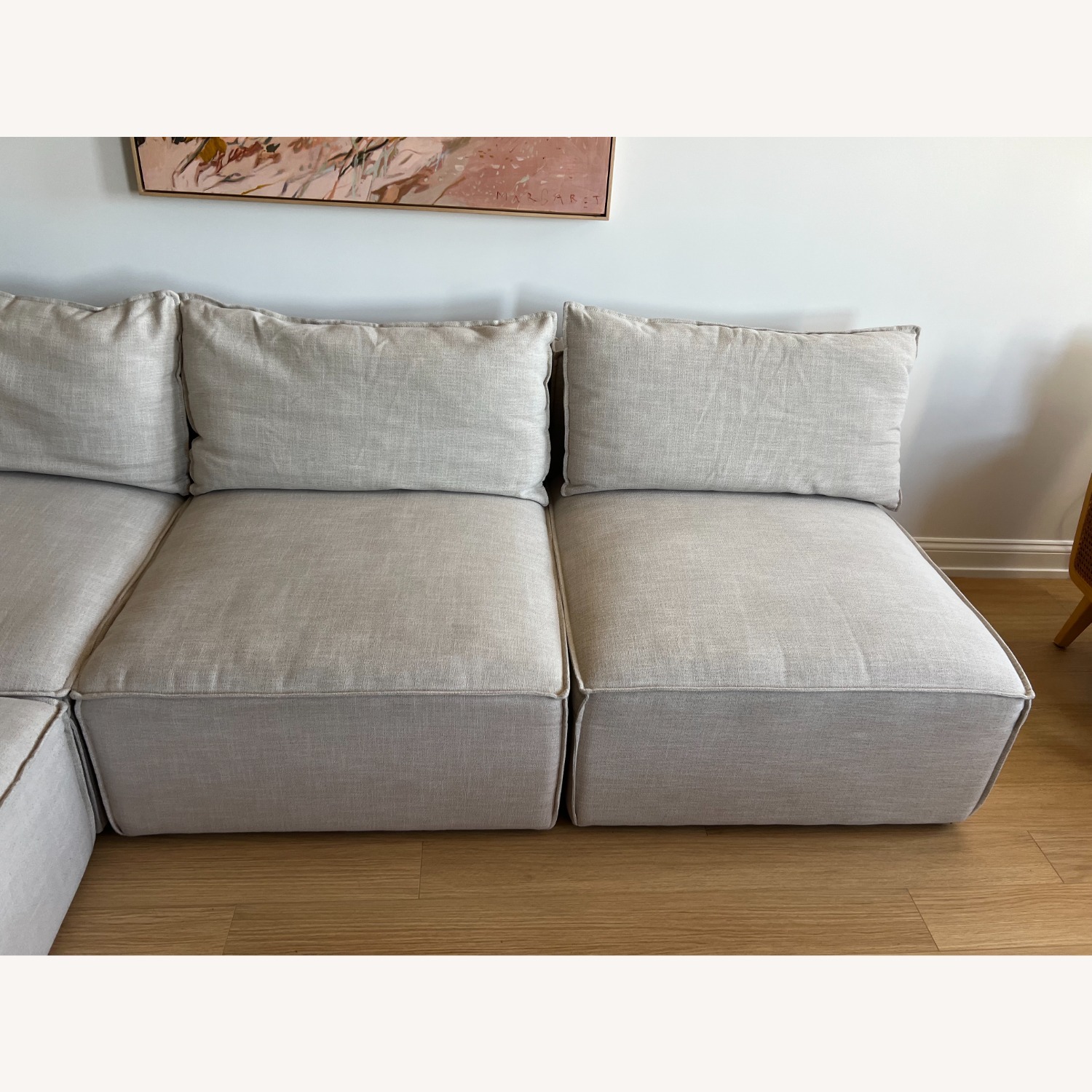 World Market Natural Fabric 4 Piece Sectional - image-7