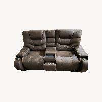 Laredo Springs Luxury Brown Microsuede Loveseat