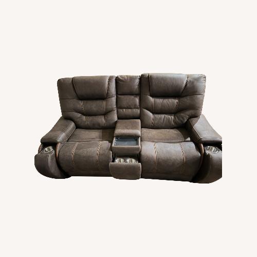 Used Laredo Springs Luxury Brown Microsuede Loveseat for sale on AptDeco